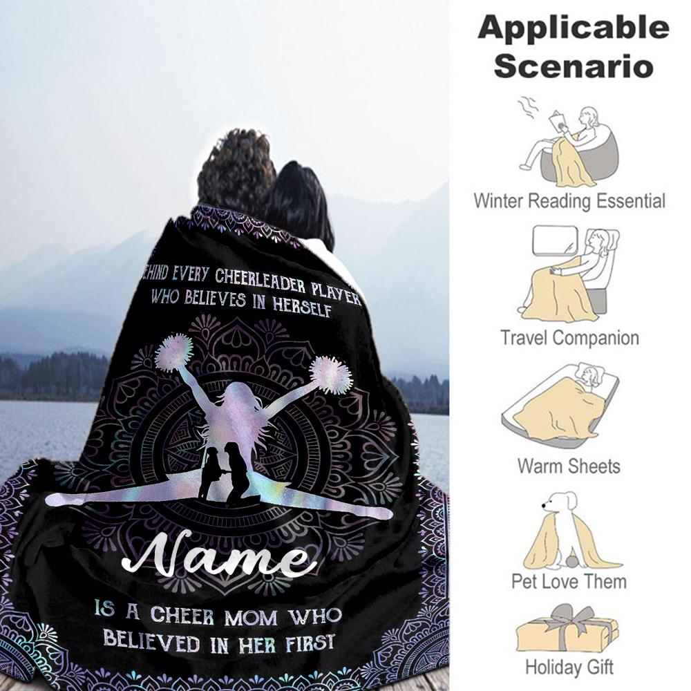 Cheerleader Personalized Text Blanket Multi-purpose Personalized Blanket Soft & Cozy Perfect for Couch Sofa Bed Chair All-Season Use