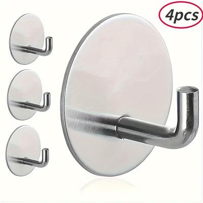 4pcs/set Wall Hook Storage Hanger 304 Stainless Steel Wall Hook Self-adhesive Towel Key Umbrella Hanger Hook for Kitchen Bathroom