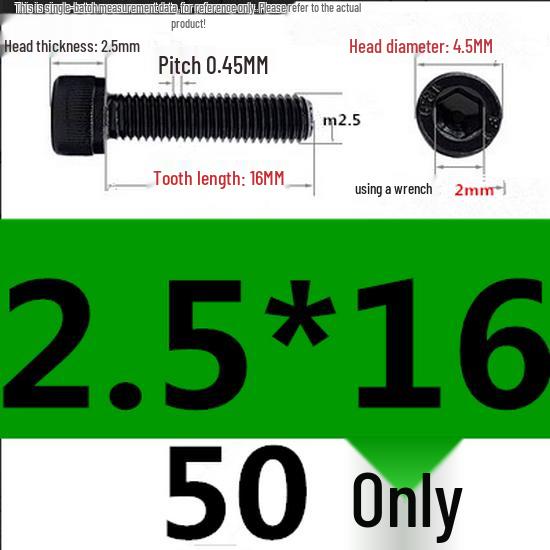 High-Strength Grade 12.9 Internal Hex Head Screws M1.4-M20
