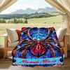 1PC Custom Name Spider-Man Web Art Outdooor Flannel Blankets Throw Blanket All-Season Throw Gift Bedspread for Couch, Bed, Camping Holiday Birthda