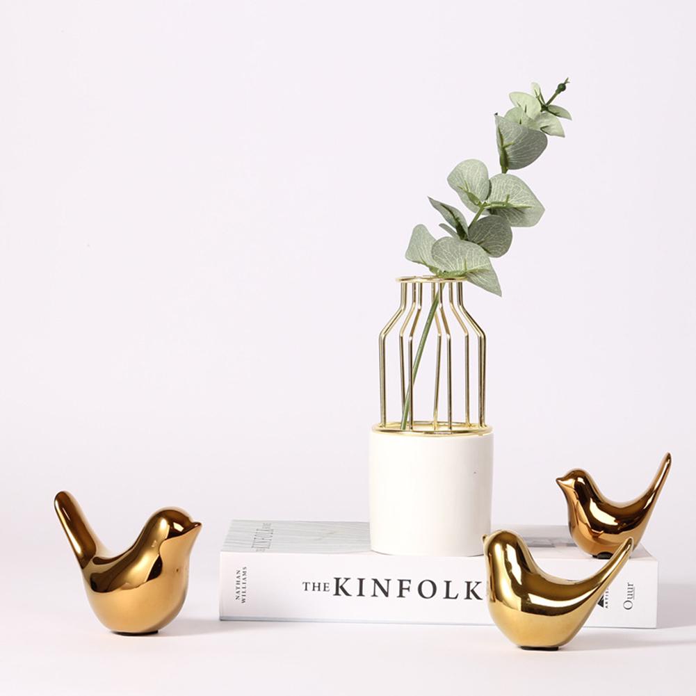 Lifelike Ceramic Bird Ornament Minimalist Style Bird Statue Collectible Figurines For Home Office Decor