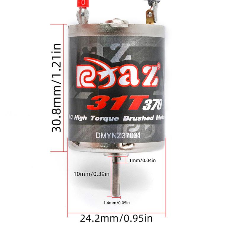 9IMOD RC Brushed Motor 370-31T/380-38T/390-28T Waterproof JST/Point Plug Stainless Steel High Torque For 1/18 1/16 RC Crawler