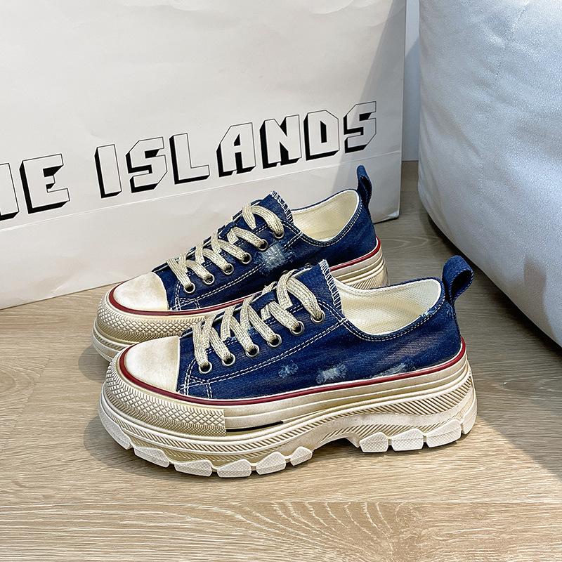 

Korean version retro old canvas shoes dirty shoes 2025 spring and summer platform muffin casual shoes versatile beggar women s shoes 35