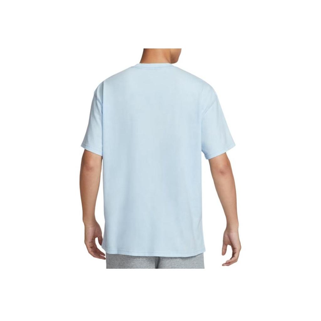 Nike Logo Round Neck Loose T-Shirt Men Tops Sky-Blue HV1672-441