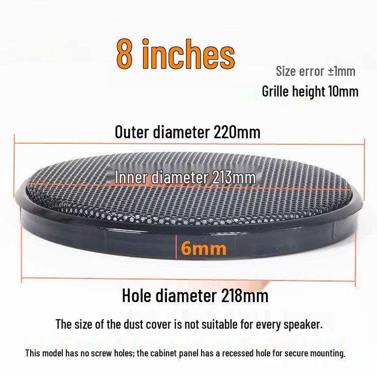 Speaker Grille Decorative Ring: Holeless Protective Cover for Car Subwoofer (1-10 inches)