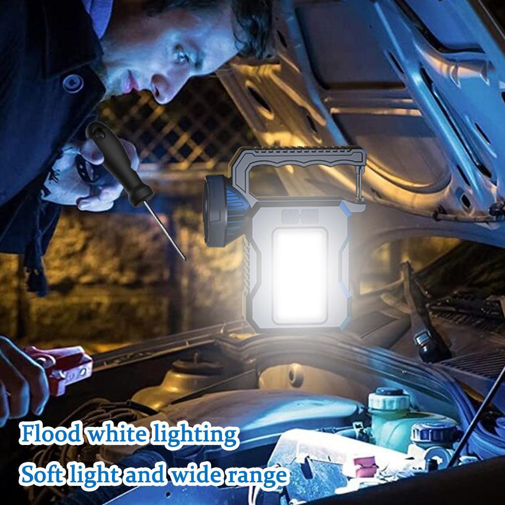 Solar-powered Handheld Flashlight Outdoor Portable Searchlight Type-C Rechargeable long-range Beam Flashlight