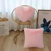Faux Rabbit Fur Long Plush Lumbar Support Throw Pillow