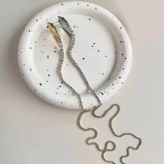 Braided Head Chain Snake Shape Long Tassel Rhinestone Punk Shining Hair Ornament Hair Decor Hair Daily Styling Tool