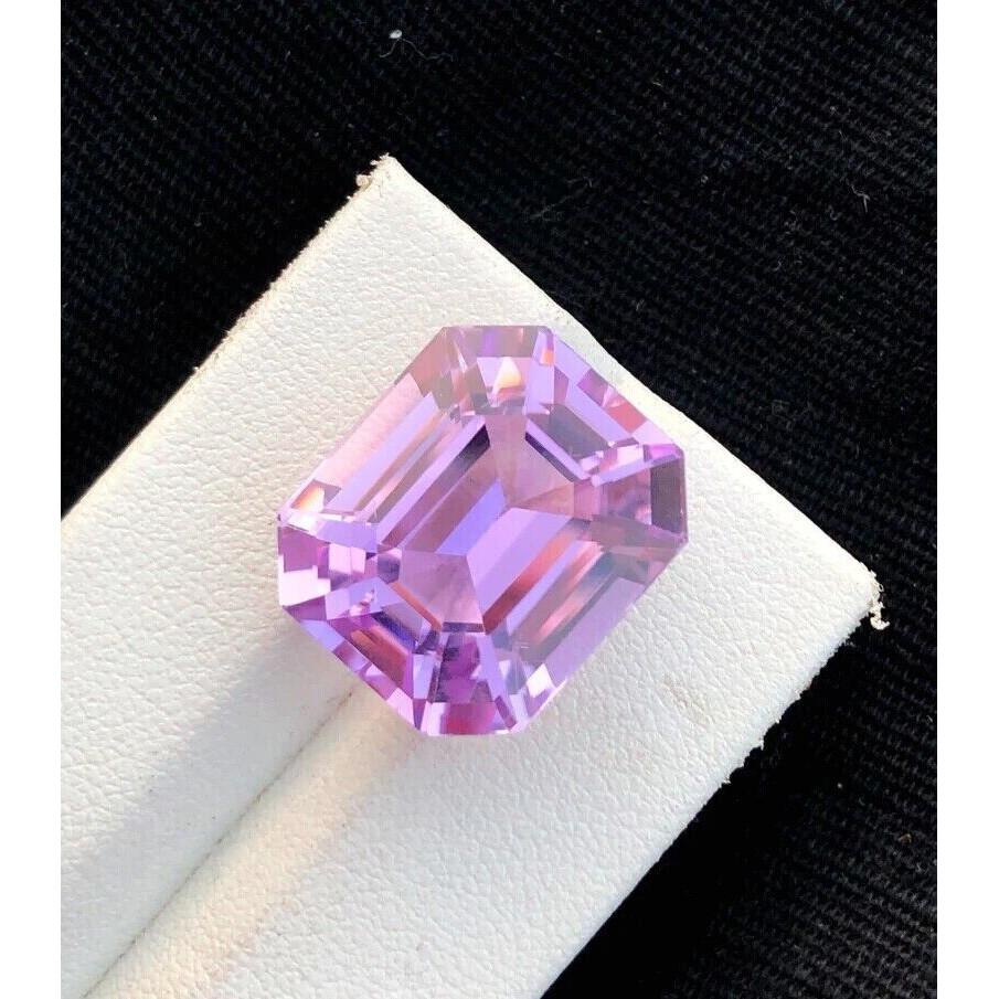 7 Cts Natural Pink Kunzite Certified Asscher Cut Kunzite Loose Gemstone