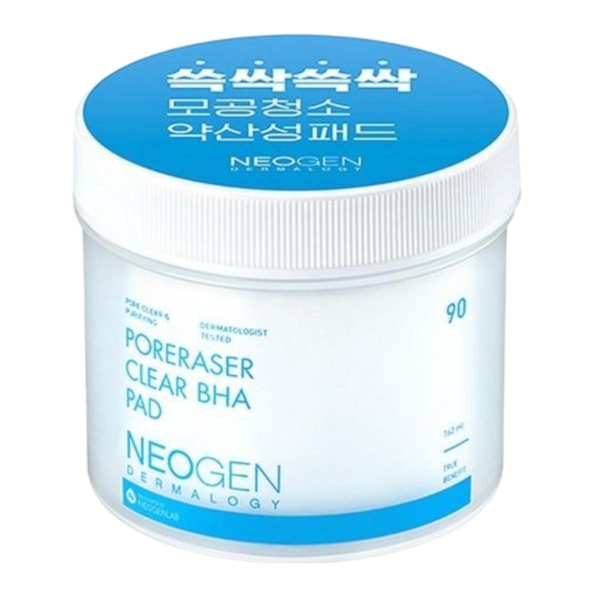 NEOGEN Dermalogy Poreraser Clear BHA Пэды для очищения пор Очищающие и отшелушивающие пэды для лица 160 мл (90 колодок)