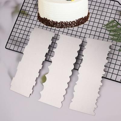 1/5Pcs Cake Scraper Polygonal Pattern Multi-Function Scraper Spatula Easy To Clean Baking Tool Cake Surface Decorator