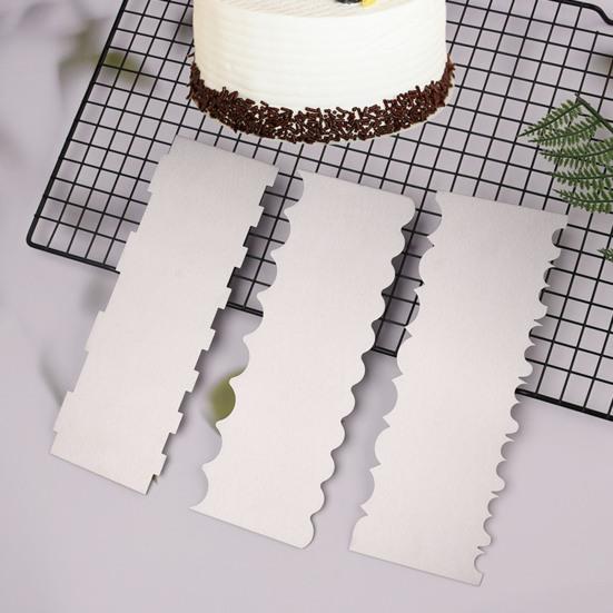Yousheng 1/5Pcs Cake Scraper Polygonal Pattern Multi-Function Scraper Spatula Easy to Clean Baking Tool Cake Surface Decorator