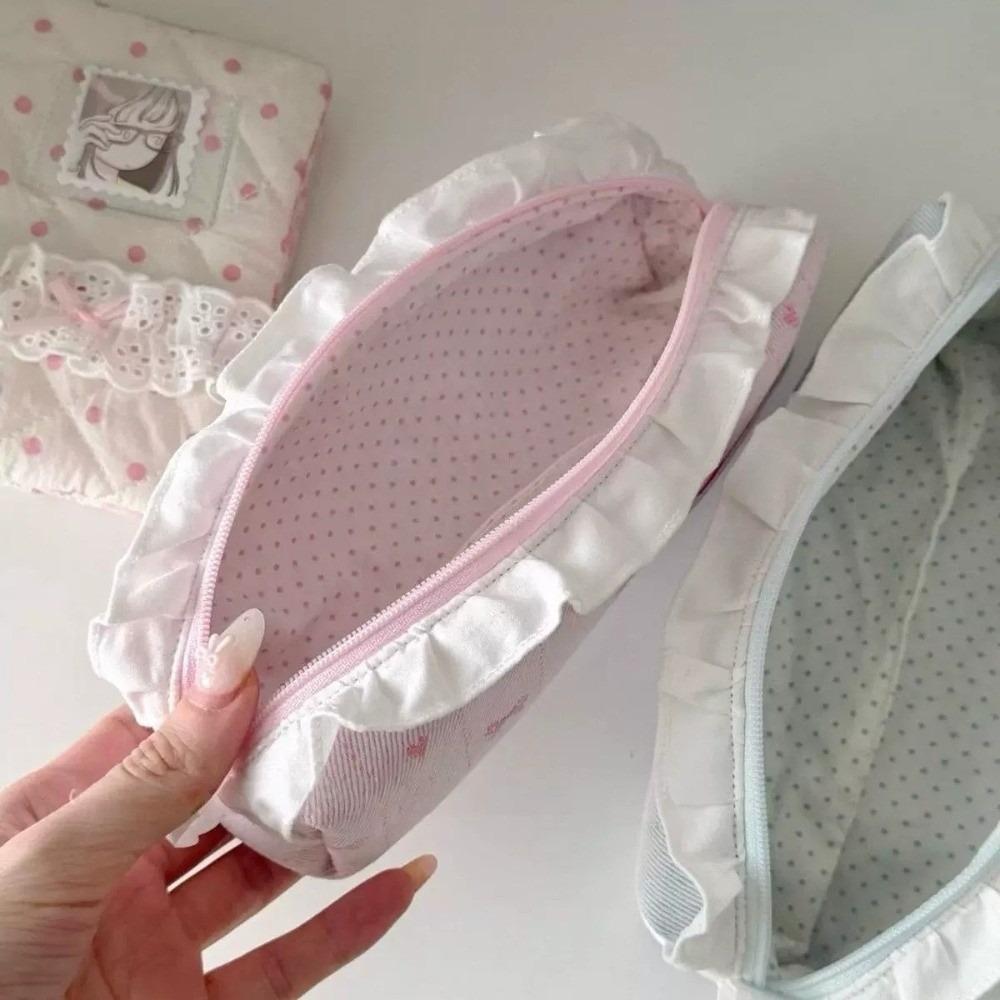 Lace Pencil Case Bow Stationery Organizer Makeup Bag Pen Bag Go To School