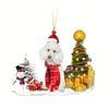 Acrylic Christmas Colorful Tree Dog Car Accessories For Adorable Holiday Decoration