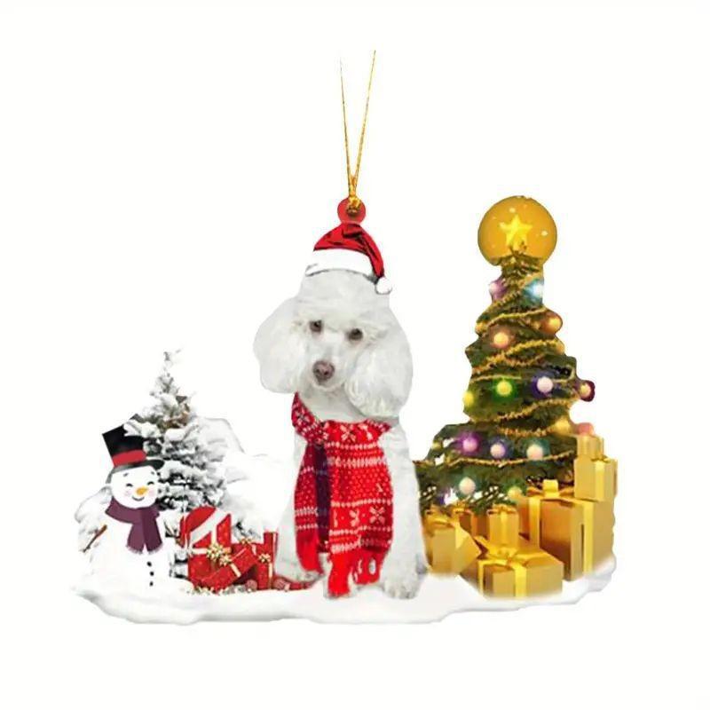 Acrylic Christmas Colorful Tree Dog Car Accessories For Adorable Holiday Decoration