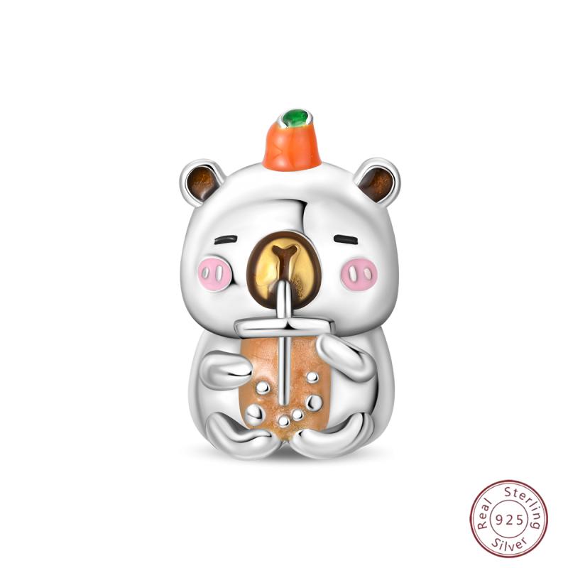 Copper Firefly Cute Cats And Dogs Beaded Pendant Suitable For Original Charms Bracelet Diy Exquisite Women Jewelry