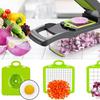 12-in-1 Multifunctional Food Chopper Professional Onion with 7 Blades Vegetable Cutter with Container for Salad Potato Carrot