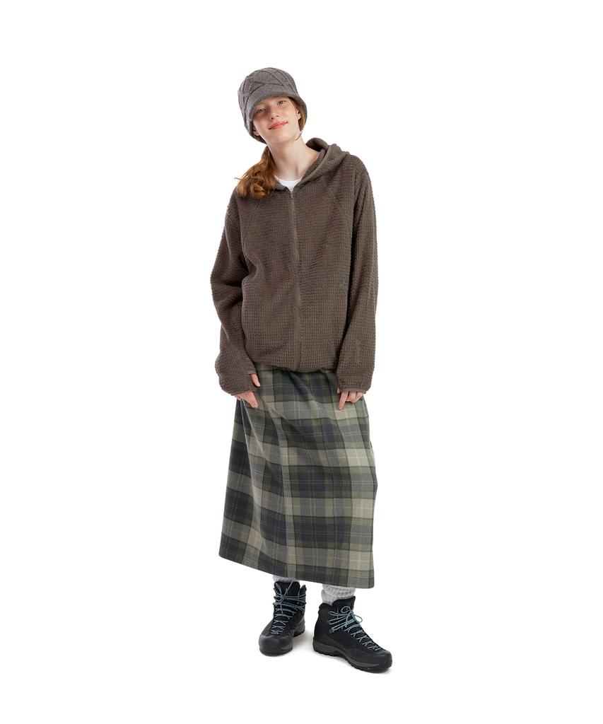 Sseonleobeutueo Fleece Long Skirt Gray