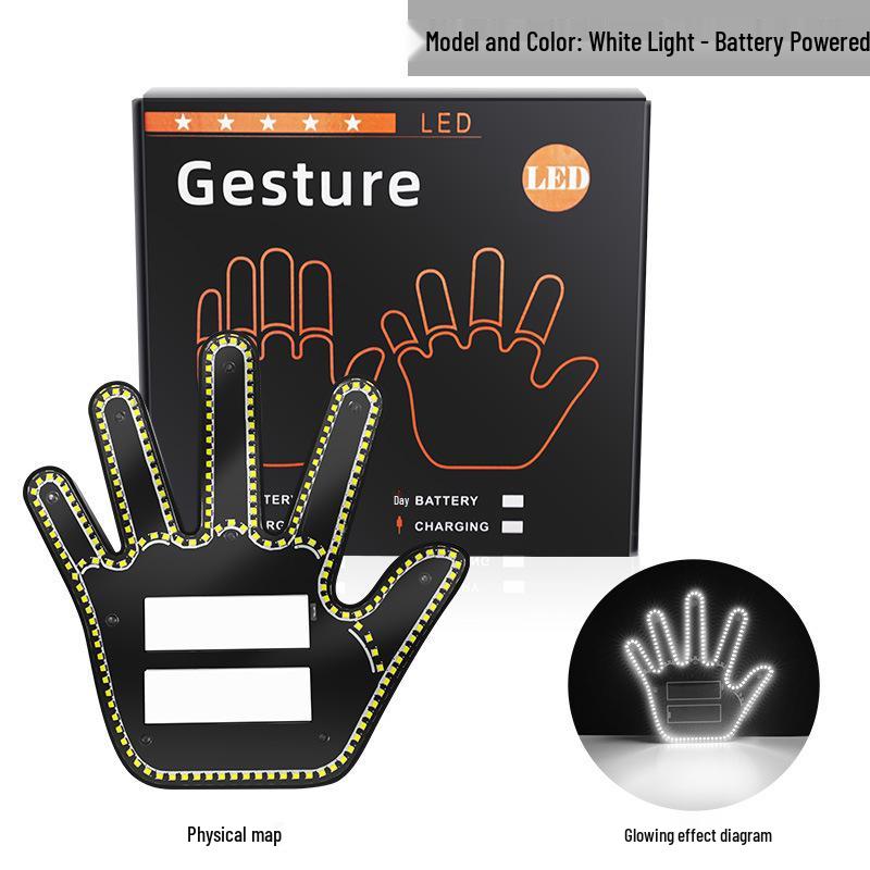 Car LED Multicolor Gesture Light: Seven-Color Glowing Palm Warning & Atmosphere Decoration