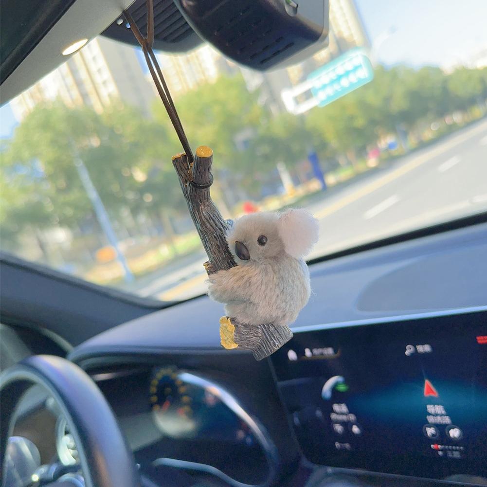 Car Rearview Mirror Pendant Ornaments Creative Koala Car Interior Hanging Decoration with Durable Chain Automotive Accessory