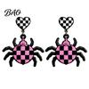 Cool Girl Fashion Jewelry 1 Pair Halloween Theme Acrylic Earrings for Women, Gothic Pink Spider Daily Casual Dangle Drop Earrings, Spooky Holiday