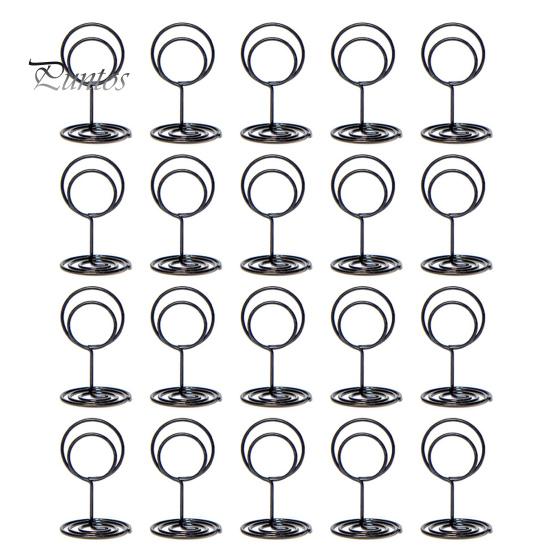 

20 шт., держатели номеров круглой формы в форме сердца, подставка для столов, карточек, зажимы для меню, декор для годовщины свадьбы чёрный