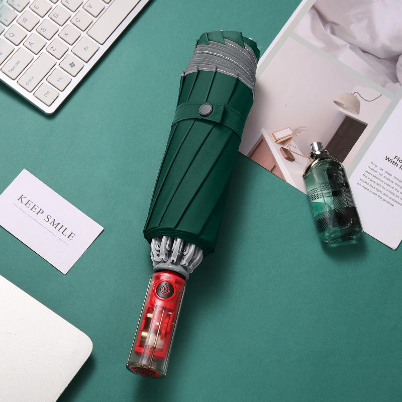 Автоматический складной обратный зонт для мужчин ветрозащитный корпоративный зонт — фото 8