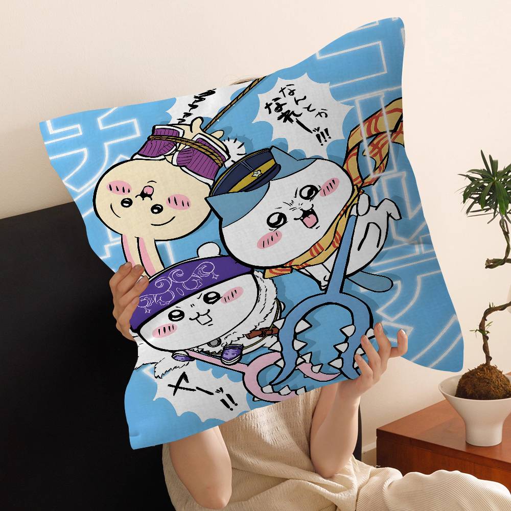 Cartoon Cute Amine Chiikawas Pillow Cushion Cover Pillowcase Living Room Sofa Home Decor