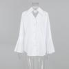 French Style Cotton Flared Sleeve Shirt For Spring Summer Commute