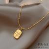 Simple Letter Block Titanium Steel Plated with 18K Gold, Light Luxury, Niche and Versatile Square Brand Collarbone Chain