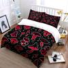 Red Mushrooms With Star Pattern Printed Duvet Cover Set1 Duvet Cover+2 Pillowcasemulti Size Bedroom Bedding Decor