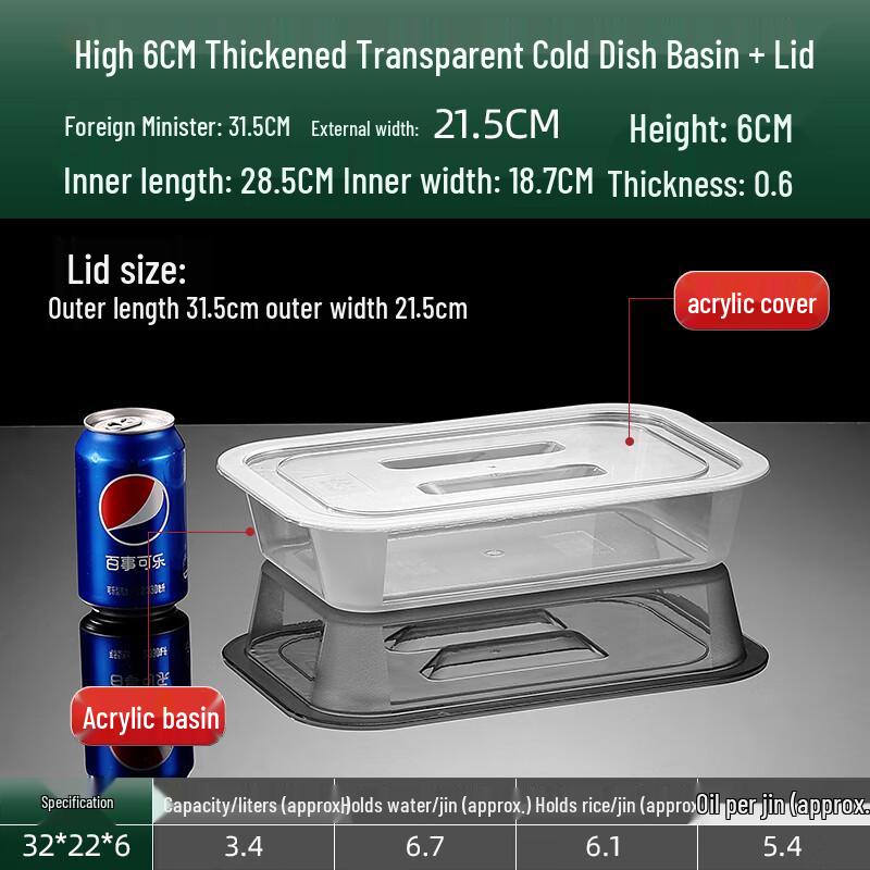 Acrylic Transparent Rectangular Serving Tray