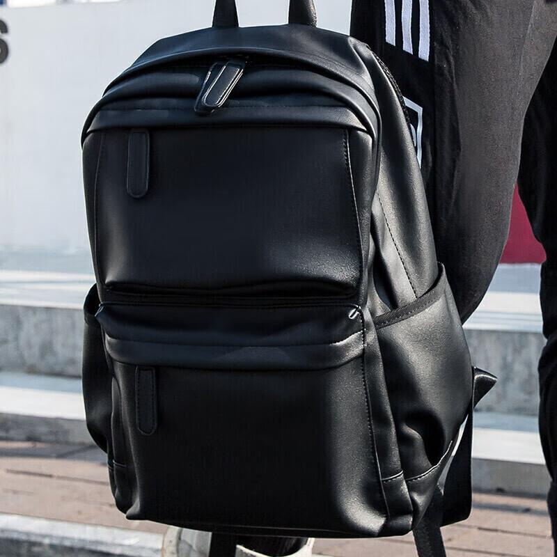GOLF Backpack, 14-Inch Laptop Bag, Soft Leather Travel Bag for Business Trips, Water-Resistant Casual Backpack, Black