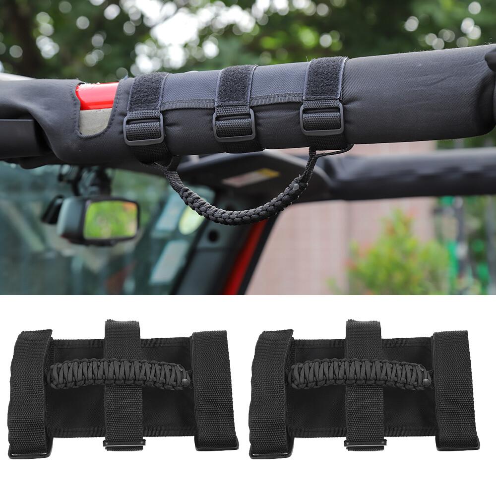 2X Black Roll Bar Grab Handles Grip Handle for Jeep Wrangler  YJ CJ TJ JK JKU JL