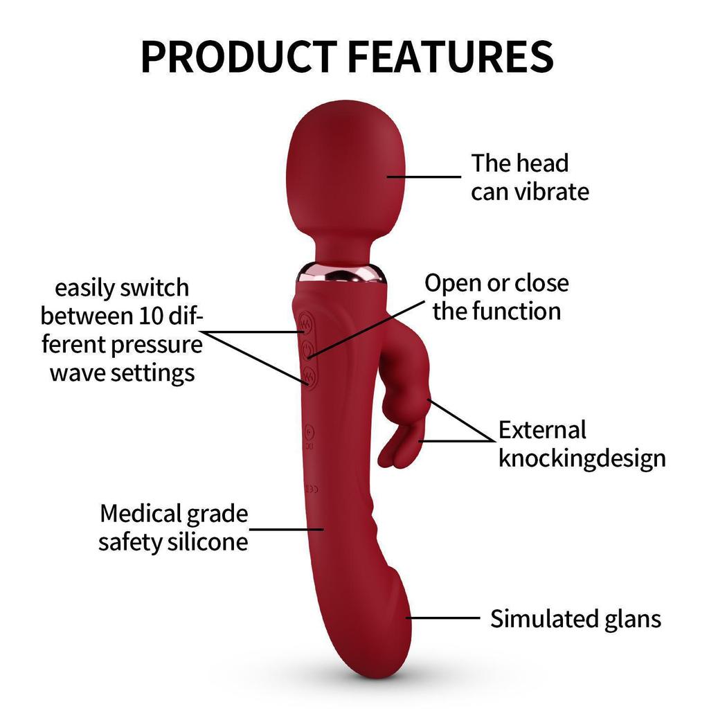 GURMEE Dual-End Rabbit AV Vibrator for Women