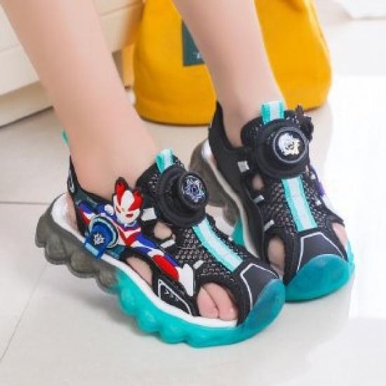 Children s Sandals for Boys, New Summer Ultraman Closed-Toe Beach Shoes, Boys  Rotating Buckle Sports Sandals 27