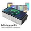 Digital Alarm Clock for Bedroom Electronic Clock with Wireless Charging for Phone Headset Thermometer Temperature Date