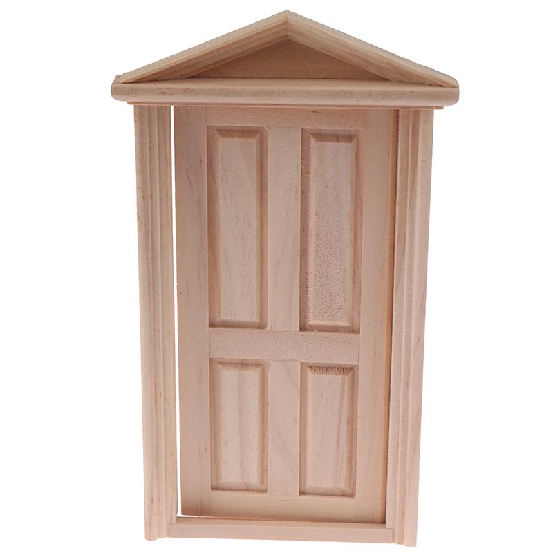 1:12 Dollhouse Miniature Simulation Diy Wooden Spire Door Furniture Accessories
