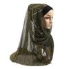 Women Gold Sequins Hijab Scarf, 70x180cm Polyester Shawl Head Cover Daily Wear