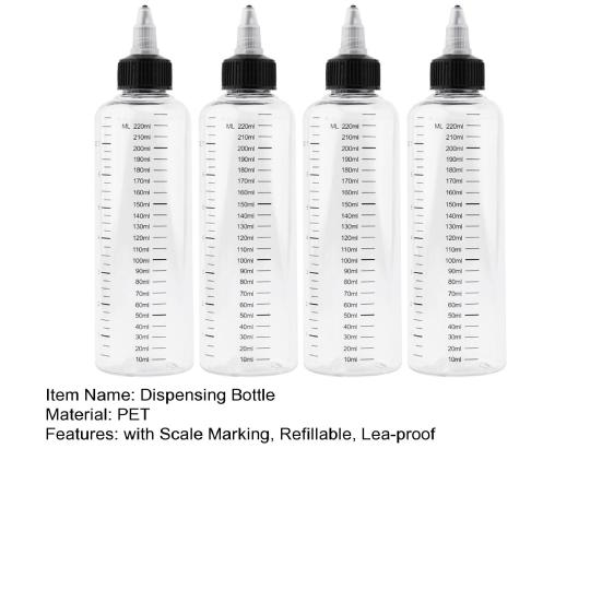 2/3/4 Stück 30/50/100/230 ml Klare Farbflasche mit Skalenmarkierung Nachfüllbare Dosierflasche Leere Quetschflasche mit Glasmischung