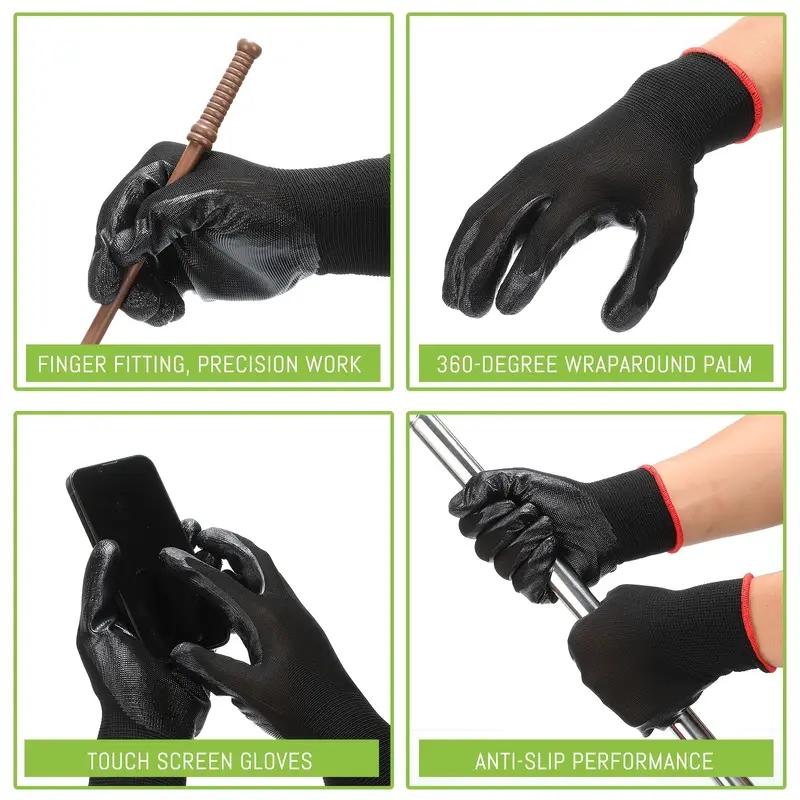 Nitrile Coated Safety Work Gloves Seamless Knit Mechanic Auto Gloves With Grip for Men Industrial Construction Repair Gloves