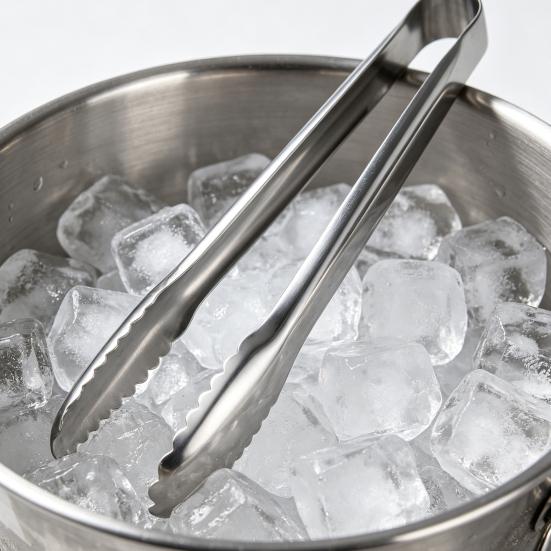 Stainless Steel Ice Tongs with Serrated Grip Heavy-Duty Food Clips for Bars Restaurants Rust-Proof Kitchen Utensils for Ice Cubes Sugar Snacks