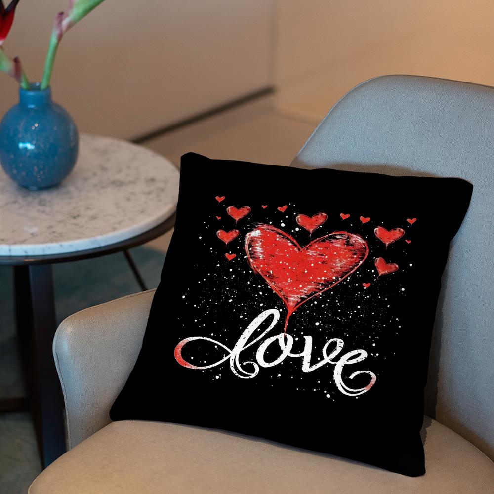 Dekoracja na Walentynki Poszewka na poduszkę 2 w 1 Dwustronna Pluszowa Poszewka na poduszkę | Samochód/Sofa/Łóżko | Idealny Prezent