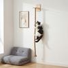 Space-Saving Wall Mounted Cat Climbing Shelf Vertical Sisal Hemp Rope Scratching Post Wooden Perch Indoor Cat Play Furniture