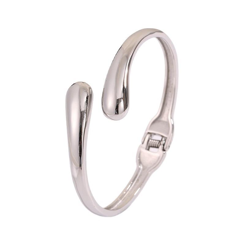 Fashion European and American Water Drop Opening Stainless Steel Simple Design Glossy Explosion Party Gift Girlfriend
