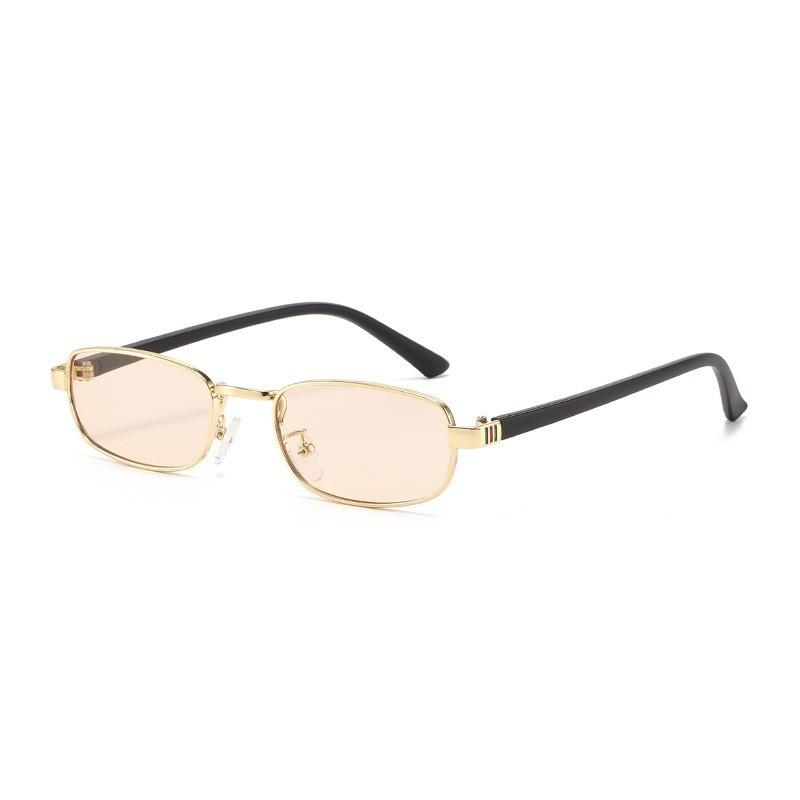 Retro Metal Square Sunglasses Uv400 Polarized For Outdoor Travel