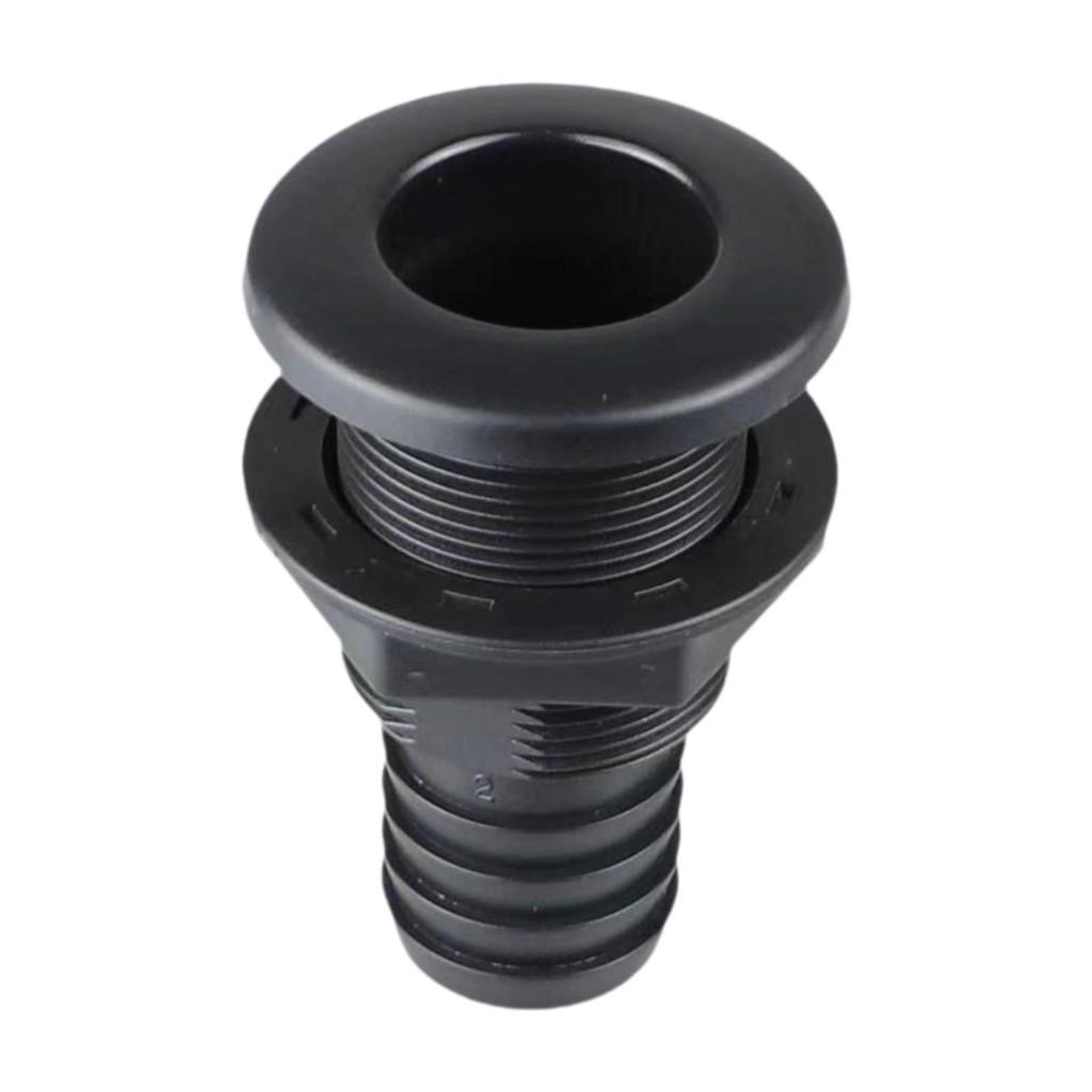 ABS Through Hull Fitting Boat Drainage Outlet Deck Drain Plug Overflow Component for Bilge Pump Yacht RV