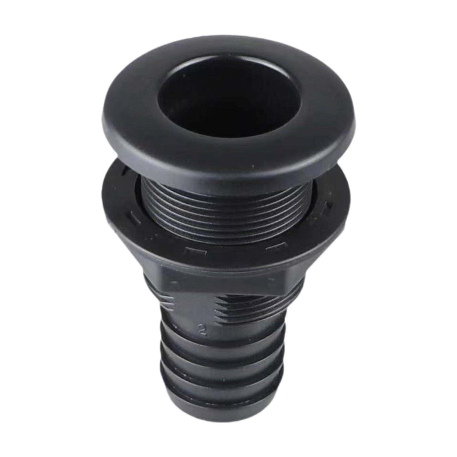ABS Through Hull Fitting Boat Drainage Outlet Deck Drain Plug Overflow Component for Bilge Pump Yacht RV