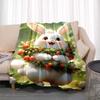 3D Cartoon rabbit pattern printed blanket for living room bedroom home decor children's room bed blanket picnic blankets Luxury