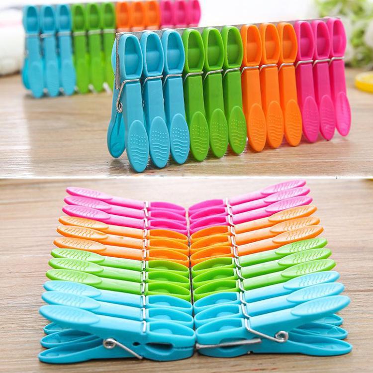 Windproof Plastic Clothes Pegs - 24 Pack Laundry & Travel Clips